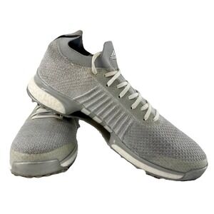 Adidas Tour 360‎ Boost Golf Shoes Mens 12 Primeknit Grey White Spikes EUC